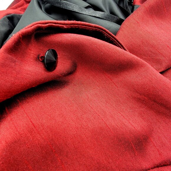 Vintage Sleeveless Button-Up Dress With Pleated Skirt & Collared Neckline In Ric - Picture 13 of 16